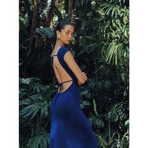 Reformation Sabine Royal Knit Midi Dress Size M